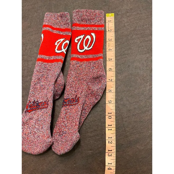 MLB Washington Nationals‎ Crew Socks Calf Height Red White Size 6-12 - Image 3
