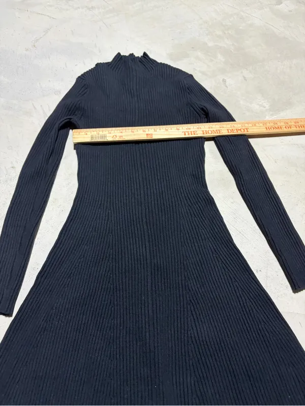 J. Crew NWT Black Ribbed Long Sleeve Dress MSRP$128 XS - Image 5