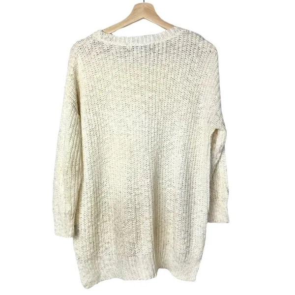 Boutique POL White‎ Crew Neck Relaxed Fit High Low Knit Sweater S - Image 3
