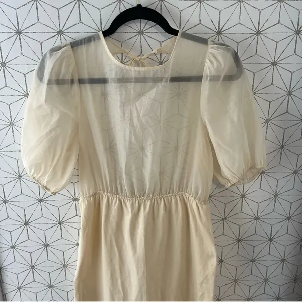 Zara Cream Sheer Top Midi Dress NWT! - Image 2