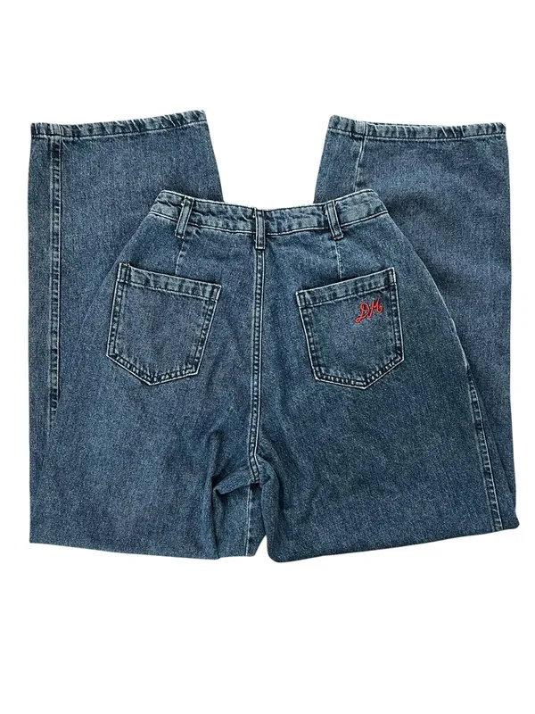 Damson Madder Revolve Women’s Sailor High Waisted Wide Leg Vintage Blue Jeans - Image 7