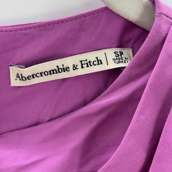 Abercrombie & Fitch Purple High Neck Drape Fall Wedding Guest Midi Maxi Dress PS - Image 6