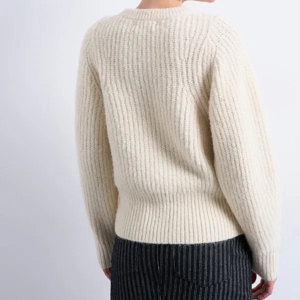 Topshop Cream Knit Sweater - Rib Puff Sleeve Sweater - Image 2