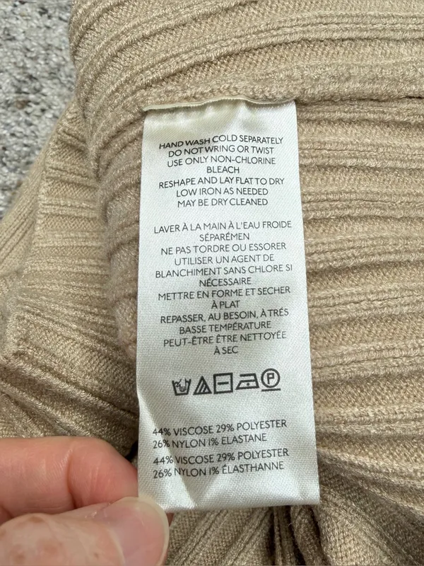 Free People Eliza Sweater Set Mini Skirt Smooth Stone Tan Beige Medium M Ribbed - Image 4