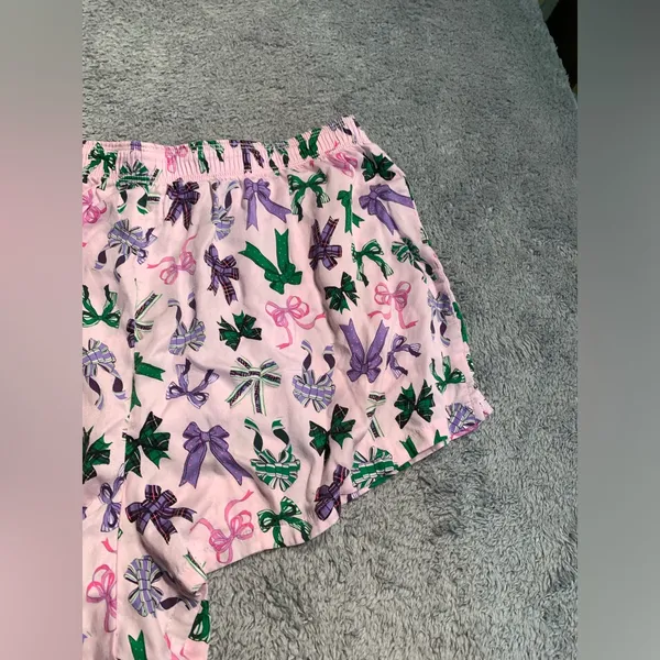 Pink Victoria’s Secret pajama lounge bow pattern Shorts large - Image 10