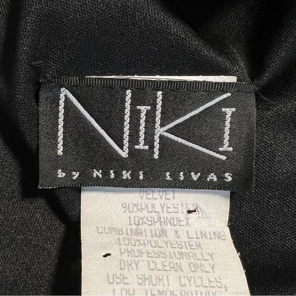 Vtg Niki By Niki Livas Y2K Maxi Evening Dress Sz 8 Velvet Whimsigoth 90s HOCO - Image 8