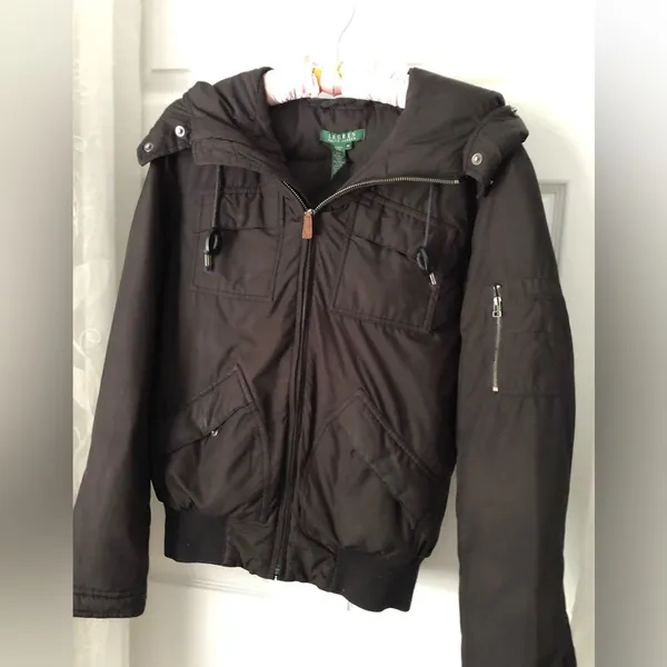 Lauren Ralph Lauren Hooded Down puffer Jacket Coat no faux fur on hoodie sz XS - Image 5
