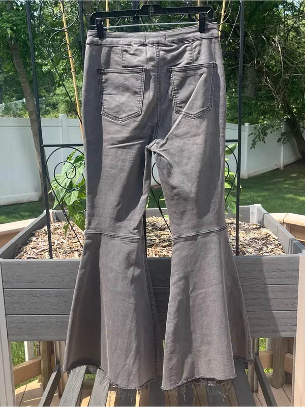 We The Free Just Float On Flare Jeans Washed Black Size 29 Whimsigoth Boho - Image 5
