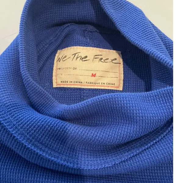 Free People We The Free All Too Well Cuff Blue Orange Boho Thermal Top Medium - Image 2