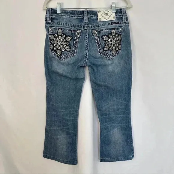 Miss Me Jeans Mid Rise Bootcut Embellished Back Pockets Cropped Womens Sz 29‎ - Image 10