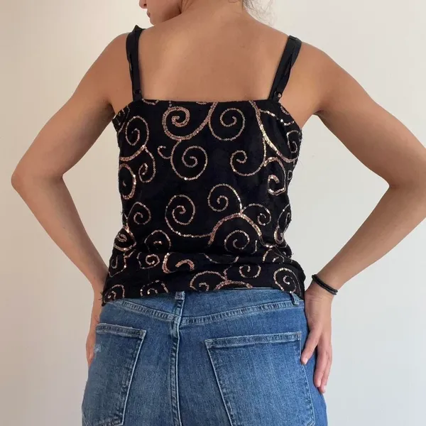 Jacaranda Metallic Black Gold Tank Top - Image 2