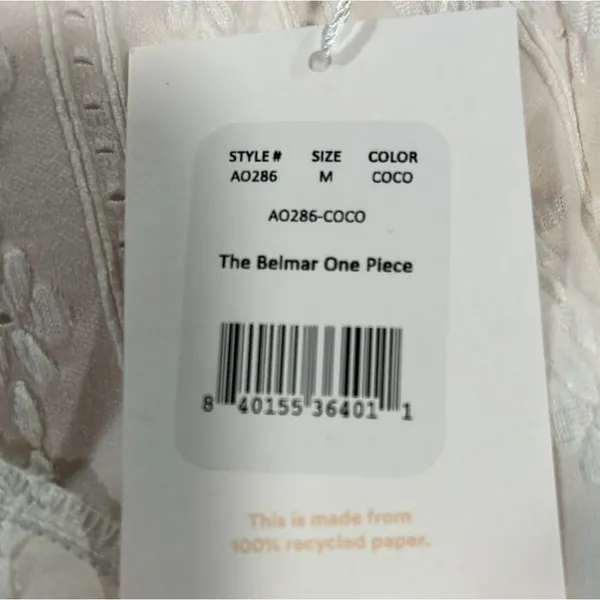 Andie Swim 15B NWT The Belmar One Piece in Coconut Ivory‎ Size Medium - Image 2