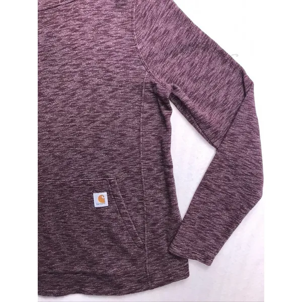 Carhartt Womens Slightly Fitted Cowl Neck Hoodie‎ Purple Heather 102481 Size M - Image 3