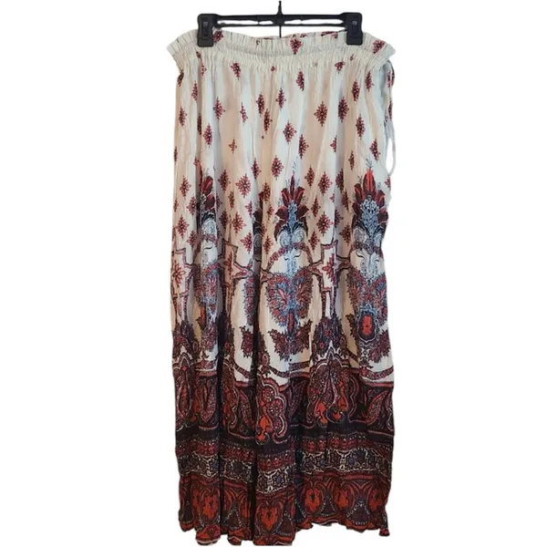 Free People Gold dust flowy crinkle gauze wide leg pants sz M - Image 3