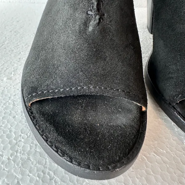 Frye Courtney Suede Slingback Heeled Mule Bootie Women's 10B Black 3.5" Heel - Image 5