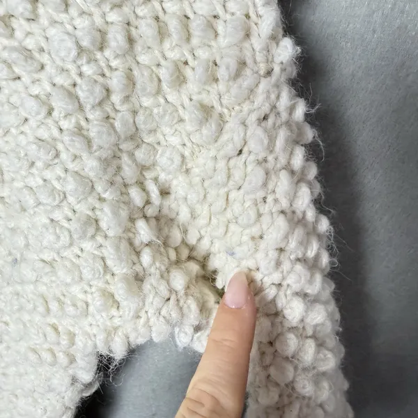 American Eagle Outfitters Ivory White Popcorn Knit Sweater Wool Alpaca Blend M - Image 12