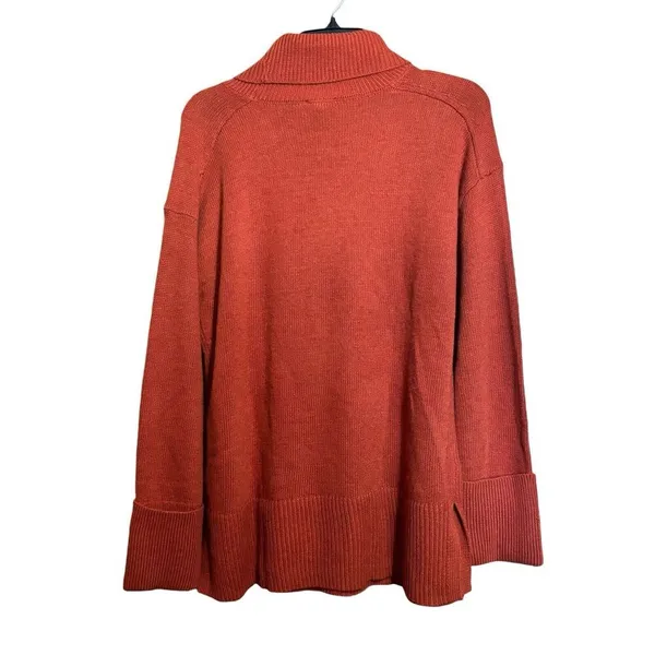 Talbots Tunic Sweater Womens Medium Orange Turtleneck Stretch Pullover - Image 6