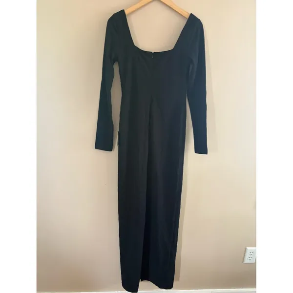 Lulus Save a Little Bliss For Me Black Long Sleeve Bodycon Maxi Dress Medium NWT - Image 4