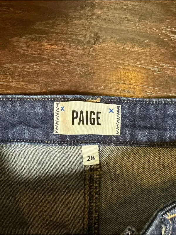 PAIGE Leenah High Rise Wide Leg Jeans Sz 28 Ceremony Dark Wash Stretch Denim - Image 6