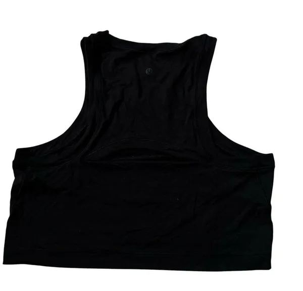 Lululemon Black Open Back Crop Top Women Size 4 | 65-25 - Image 3