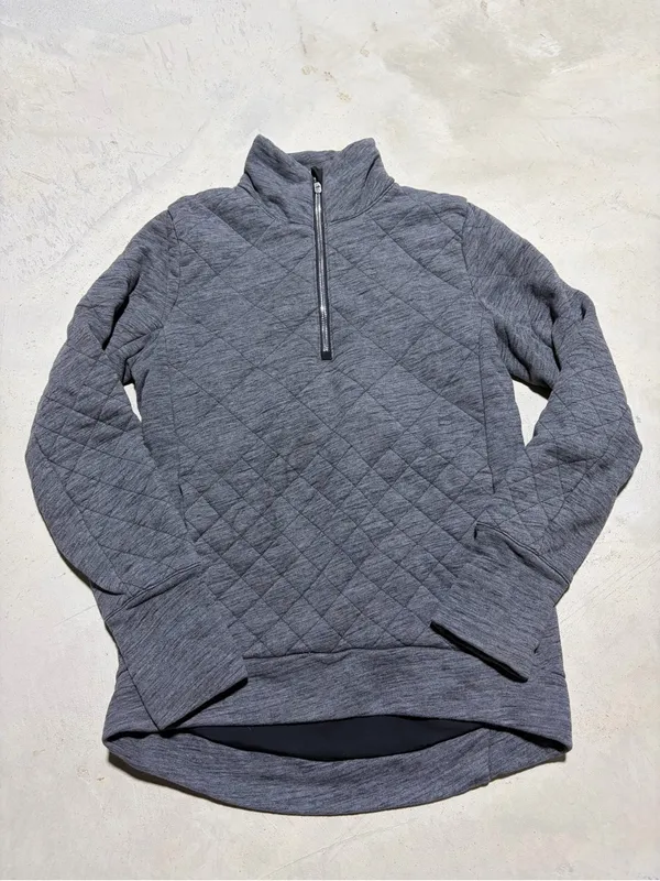 Lululemon forever warm Quarter-Zip Quilted Pullover Gray 2 - Image 2