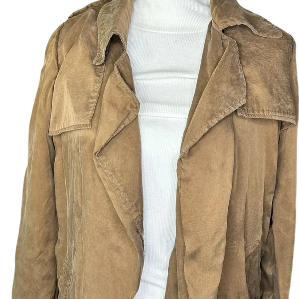 Anthropologie x Moth Carrie Belted Trench Coat Size X-Small Open NO BELT - Image 6
