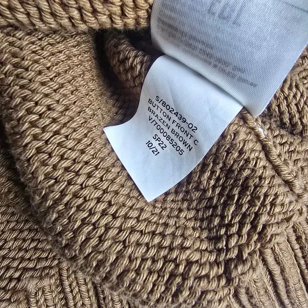 GAP Brazen Brown Cotton Linen Shaker Stitch V-Neck Cardigan Sweater‎ S 802439-02 - Image 6