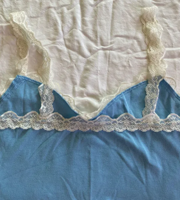 Blue Lace Tank Top Size L - Image 4