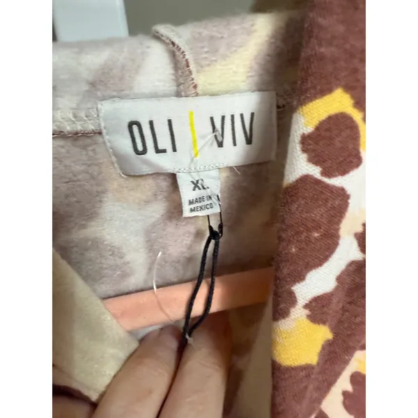 Oli & Viv‎ Floral Hoodie Kangaroo Pocket Cottagecore Indie Boho XL NWT - Image 3
