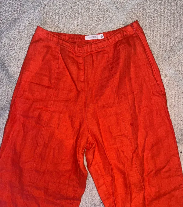 Glassons Wide Leg Linen Pants Orange - Image 2