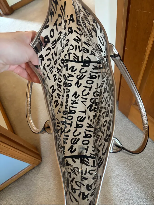 Victoria's Secret Clear Script Tote Bag in Black and Silver - Image 2
