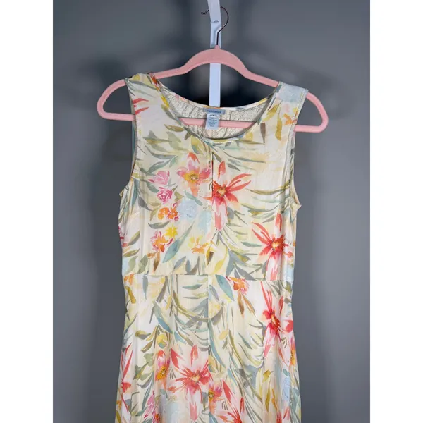 Sundance Size 6 Botanical‎ Floral Maxi Dress Handkerchief Hem Boho Resort - Image 4