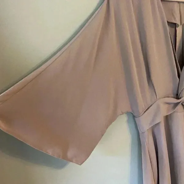 Asos Dress Woman's Size 4 Dusty Rose Bat Wing 3/4 Sleeve V-Neck‎ Knee Length - Image 4