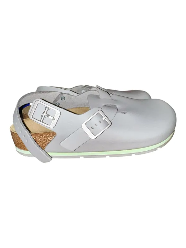 Birkenstock Tokio Pro Gunmetal Leather Clogs EU 38 Regular Fit NIB - Image 3