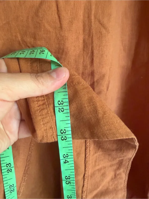 Urban Outfitters Linen Button Front Maxi Skirt Rust Brown Size Small - Image 9