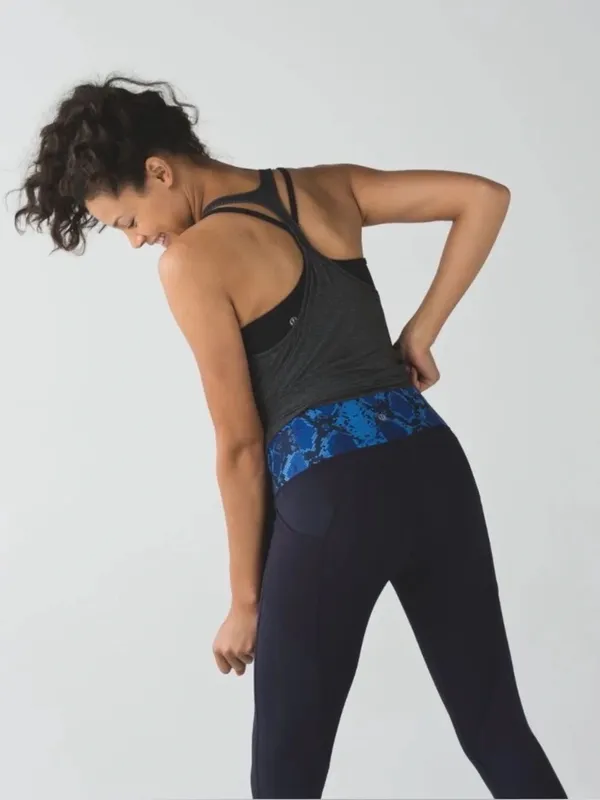 Lululemon All The Right Places Pant Size 6 Blue Snake Print Full Length Leggings - Image 2
