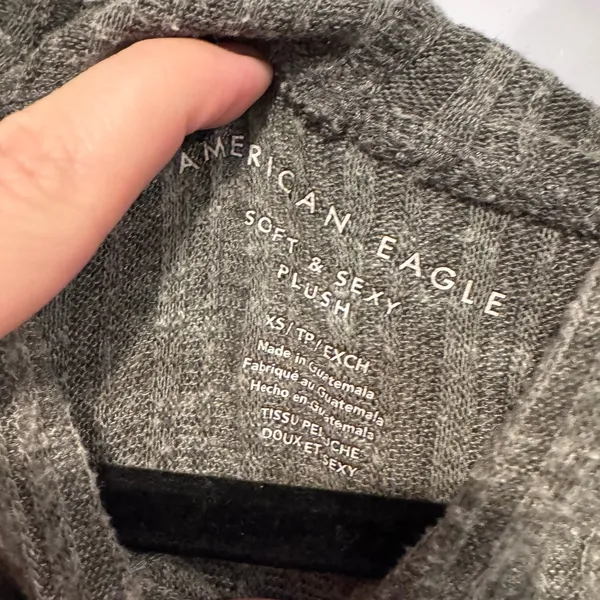 American Eagle‎ Outfitters Olive Ribbed Hoodie - Image 3