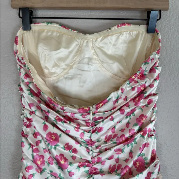 Revolve More To Come Evita Sweetheart Pink Floral Strapless Mini Dress M $78 - Image 13