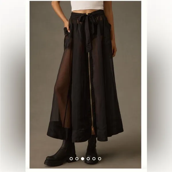 Anthropologie Sheer Parachute Maxi Skirt Size 6 | NWT - Image 5