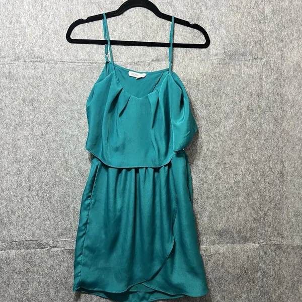 BCBGeneration Teal‎ Popover Tulip Mini Dress XS Sleeveless - Image 12