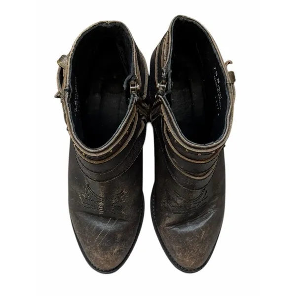 Circle G Distressed Leather Zip Ankle Western Boots Style P5101 Women's Size 7.5 - Image 5