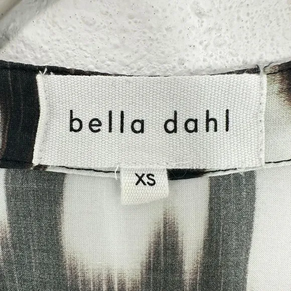 Bella Dahl XS Black White Contemporary Maxi‎ Dress Button Front Long Sleeve - Image 8