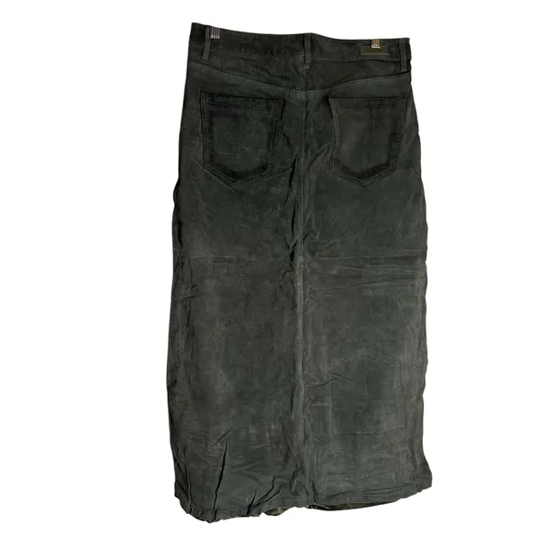 BlankNYC Hunter Green Retro Suede Leather Front Slit Pencil Midi Skirt Size 29 - Image 12