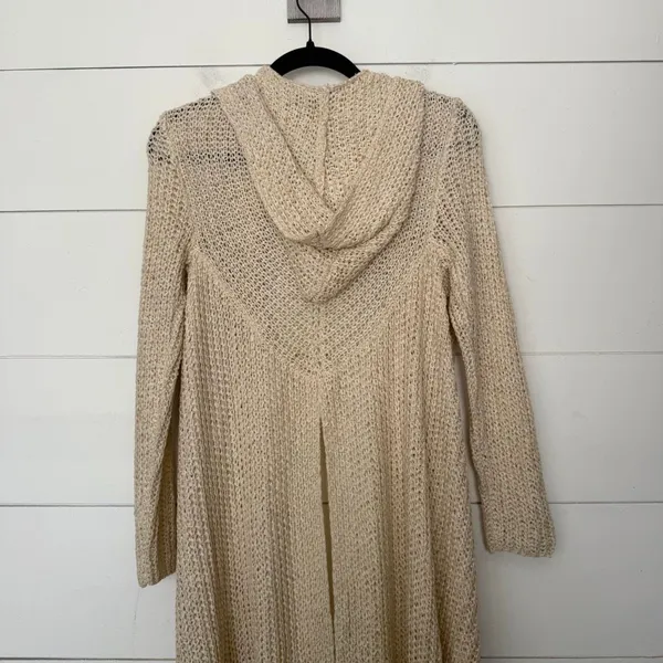 Urban Day Women’s Medium Cream Hooded Boho Cardigan Sweater New - Image 5