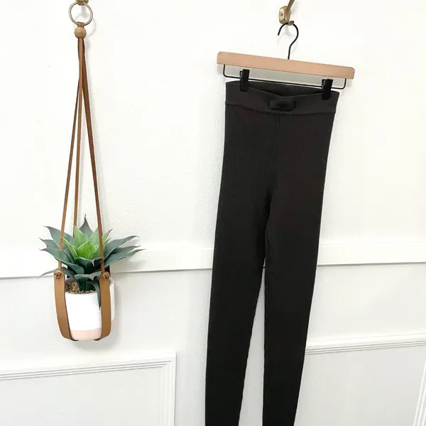 Fear of God Essentials Ribbed Brown Leggings Knit Size M - Image 2
