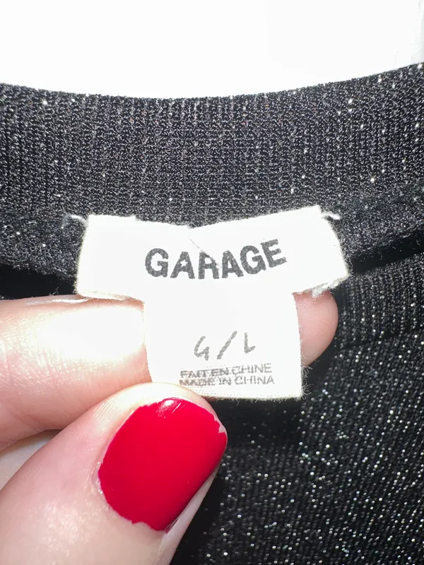 Garage Black Sparkly Long Sleeve Shirt - Image 2