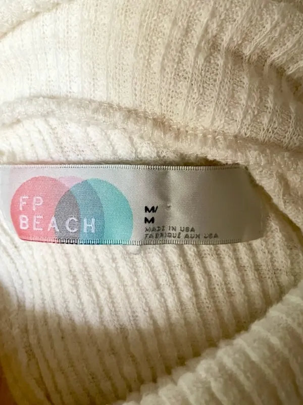 Free People Beach World Traveler Cowl Neck Split Back Top Size M - Image 3