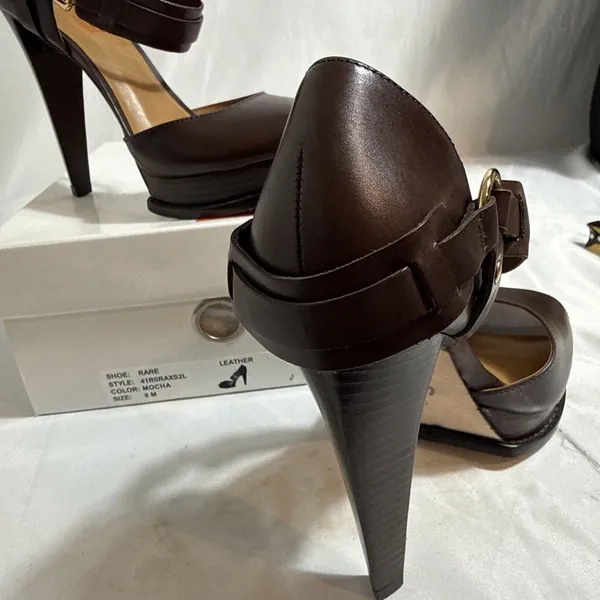 Michael Kors Rare Shoes Womens 8 Mocha Brown Fashion 4” Heels Dress In Box - Image 8