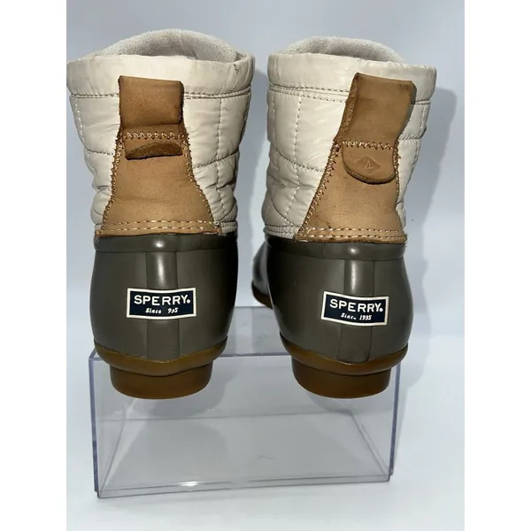 Sperry Beige Upper/Putty Rubber Women's Saltwater Jetty Duck Boots Size 9 - Image 5