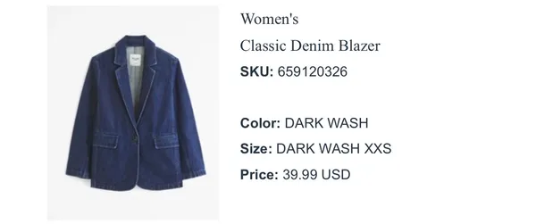 Abercrombie Denim Blazer Jacket - Image 2